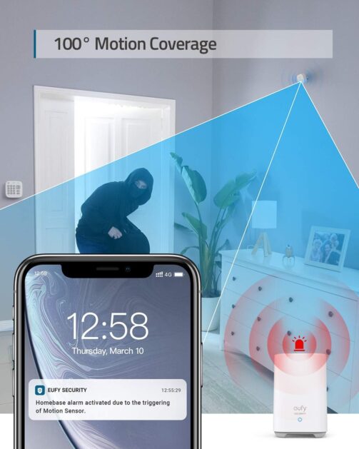 Smart Home Sicherheitssystem schützt ein Haus mit Kameras und Sensoren