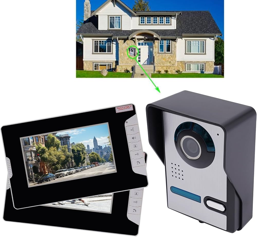 Moderne Türsprechanlage mit Kamera am Hauseingang